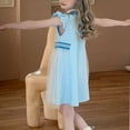thumbnail image 5 of Big Girls Tulle-Dresses 2025 Size 3-14 Teens Kids Cute Ruffle Sleeve Button Collared Pullover Comfort Vacation Dresses, 5 of 5