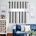 thumbnail image 2 of Black Grey Stripes Kitchen Curtains Sets for Windows 24 Inch Length, White Striped Vertical Modern Geometric Rod Pocket Window Treatments Tier Curtains and Valances Set for Bedroom/Bathroom, 2 of 8