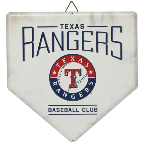 Texas Rangers 12" x 12" World Series Home Plate Metal Sign