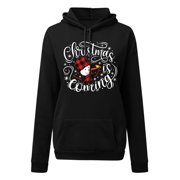 Printed Pullover Hoodie Long Sleeve Casual Sweatshirt Comfortable Womens Zippe Hoodies Blank Sweat Shirts for Women Womens plus Sweatshirts Hoodies Hooded Tunics Women Long Zip up Hoodie Black M