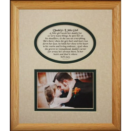 School Days Photo Mat 8X10 Daddy's Little Girl Picture & Poetry Photo Gift Frame ~ Cream/Hunter Mat ~ Heartfelt Keepsake Picture Frame For Dad From His Little Girl On Father's Day, Christmas, Birthday Or Valentines Day! ()