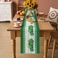 thumbnail image 2 of Saint Patrick's Day Table Runner 90 Inches Long Farmhouse Dress Scarves, Luck Leaves Car Grey Wooden Plaid Dining Tablerunner for Coffee Table/Kitchen Island/Party Décor, 13" x 90", 2 of 8