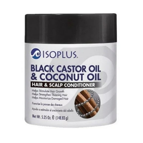 Isoplus Black Castor Oil and Coconut Oil Hair and Scalp Conditioner, 5.25 Oz, 6 Pack
