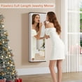 thumbnail image 2 of 43.5 ″ Full Length Mirror with Storage, 3 Lights Adjustable & Wall/Door Mount | Space-Saving Cabinet for Bedroom, Closet or Entryway Jewellery Organizer (White), 2 of 9