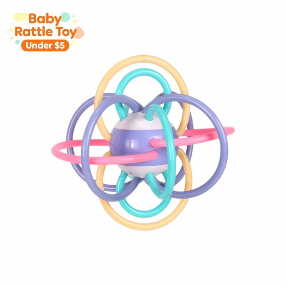 Multicolor Baby Rattle Ball, Easy Grip Infant Sensory Grasping Toy, Early Developmental Hand Rattle, Montessori Educational Toy for Toddlers 0 3 6 9 12 24 36 Months Boys Girls, Baby Shower Gift