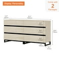 thumbnail image 4 of WAMPAT Modern Wood Dresser with 6 Drawers and Metal Base, Chest of Drawers & Closet Storage Organizer for Bedroom and Living Room, Beige, 4 of 9