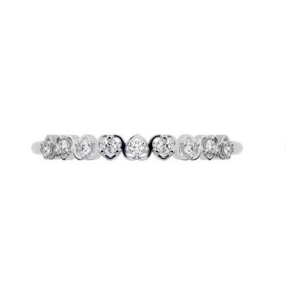 Heart Shape Eternity Band, Half Eternity Diamond Wedding Band, Anniversary Diamond Band, Matching Band For Solitaire Ring, Nine Stone Band, 14K White Gold Plated, 1.8 Ct Simulated Diamond