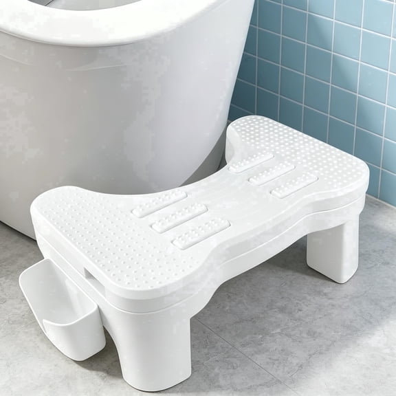 Toilet Stool Squat for Adult, Non-Slip Simple Toilet Stool White, 7 Inch Step Assistance Step, Detachable Potty Stool Suitable for Shower, Study, Living Room