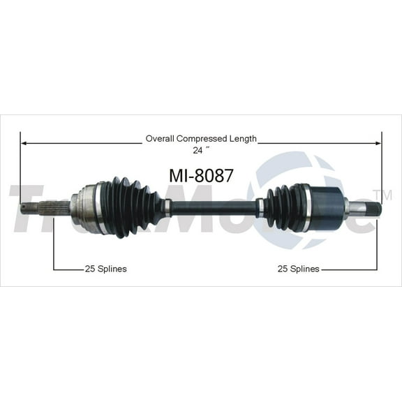Wonh Mi-8087 Cv Axle Shaft Fits select: 1997-2002 MITSUBISHI MIRAGE