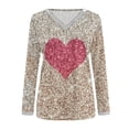 thumbnail image 5 of Hfyihgf Womens Tops Dressy to Wear with Leggings Sequins Trim V Neck Glitter Printed Graphic Elegant Long Sleeve T-Shirts Blouses(Pink,S), 5 of 5