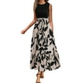 thumbnail image 1 of Summer Dresses For Women 2025 Floral Print Wrap Short Sleeve Maxi Dress Patchwork Ruffle A Line Dress, 1 of 5