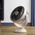 thumbnail image 4 of Ventilador de circulación de escritorio, ventilador de pared de 4 velocidades con luz para sala de estar, 4 of 9