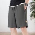 thumbnail image 2 of Pantalones cortos deportivos casuales para hombre, tejido de seda helada de secado rápido, bolsillos funcionales, cintura elástica, verano al aire libre, M-XXXXL, 2 of 7