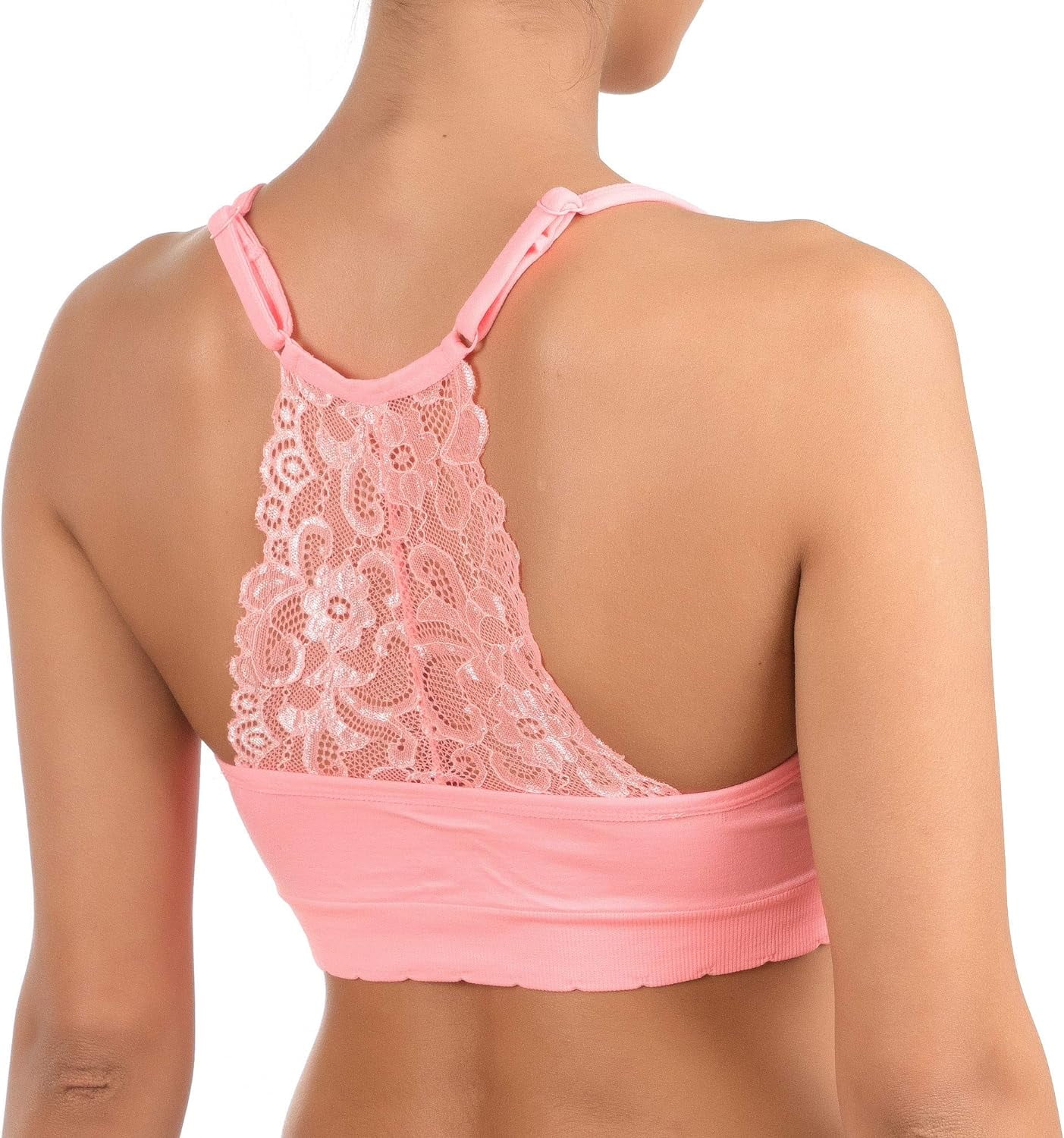 Alyce Ives Intimates Seamless Womens Bra Wireless Racerback Bralette, Pastels, M, 5 Pack