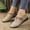 Khaki, variant on YOUYEDIAN Loafers for Women Retro Wedge Heel Spring Fall Fashion Pointed Toe Shoes Warm Versatile Non Slip Soft Casual Shoes