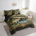 thumbnail image 3 of Manfei Bass Fish 7-Piece Twin Bedding Sets,Green Brown Bedding Comforter Set,Fishing Hunting Breathable Sheet Sets,Ultra Soft Teenagers Bedroom Decor,Reversible, 3 of 6