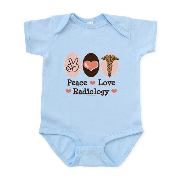 CafePress - Peace Love Radiology Infant Bodysuit - Baby Light Bodysuit, Size Newborn - 24 Months