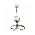 thumbnail image 1 of Belly Navel Dangle Ring Surgical Steel Infinity with CZ Jewels Sold individually, 1 of 10