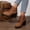 Brown, variant on Women's Chunky Ankle Boots Faux Suede Combat Lace-Up Ankle-High Winter