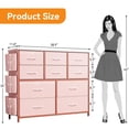 thumbnail image 4 of Towallmark Commode en Tissu à 10 Tiroirs pour Chambre, Grand Commode avec Poches Latérales et Crochets, Rose, 4 of 7