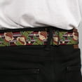 thumbnail image 4 of Buckle-Down Belt, Seatbelt Buckle Belt, Christmas Elves Stripes Black Red White Green, 30 to 44 Inches, 4 of 9