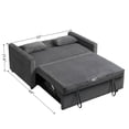 thumbnail image 4 of Yougu 3-in-1 Multi-Functional Corduroy Sleeper Couch Pull-Out Bed,Adjustable Backrest and Pillows(Grey), 4 of 9