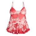 thumbnail image 5 of No Boundaries Button Front Ruffle Lace Trim Cami Top, Women's XXS-XXL, 5 of 5