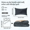 thumbnail image 2 of Eurhowing Queen Size Velvet Comforter Set 3 Pieces, Soft Fluffy Reversible Bedding Sets, All Season Lightweight Quilt Bedspread with 2 Pillow Shams, Gray, 2 of 10