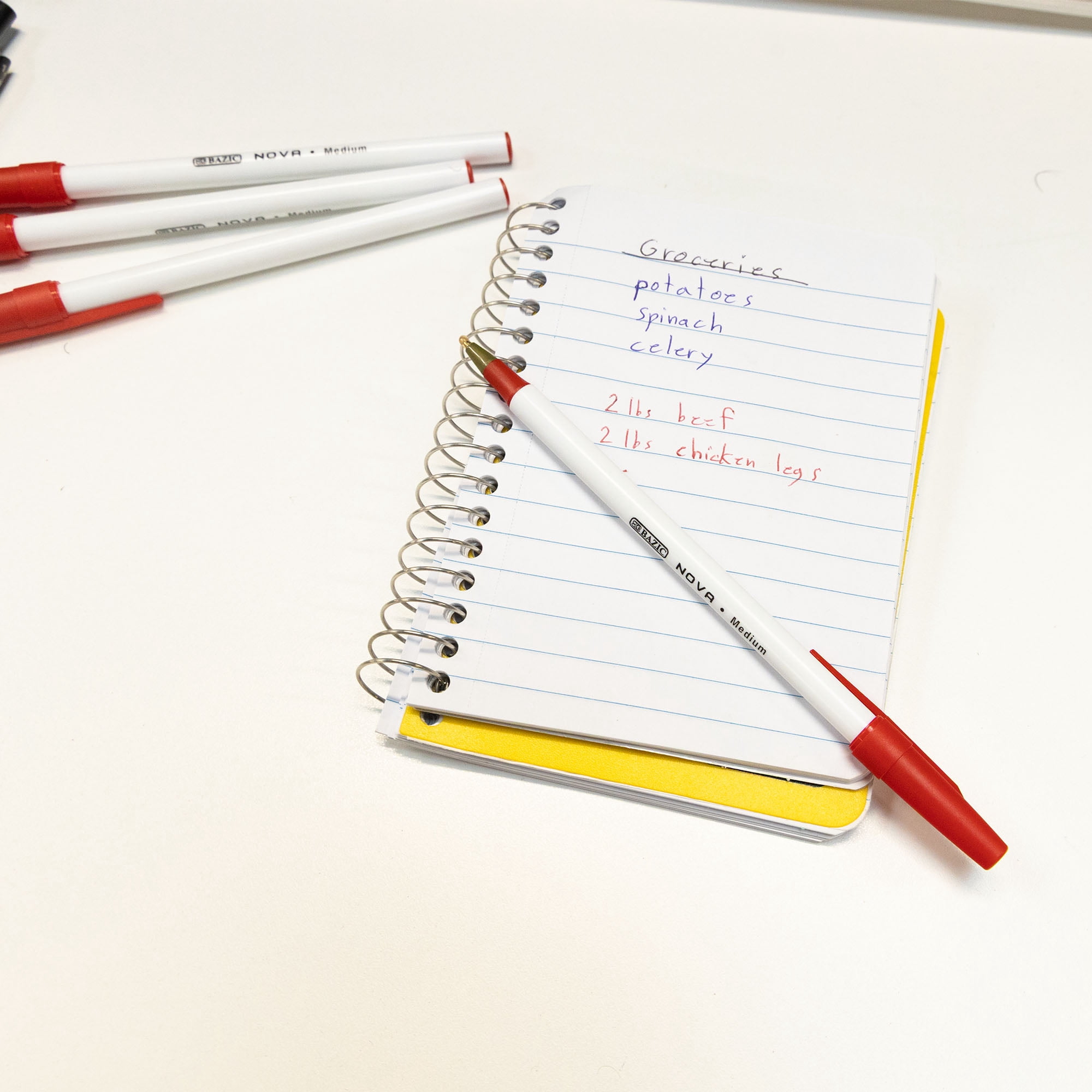 Bazic Products 305002-144 Nova Ballpoint Pen Medium Point, Red
