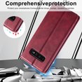 thumbnail image 6 of Mantto Wallet Case for Samsung Galaxy S10 Plus 6.4 Inch, RFID Blocking Card Holder Slots Soft Silicone Shockproof Cover with Luxury PU Leather Kickstand Magnetic Clasp Protective Phone Case,Red, 6 of 11