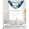 thumbnail image 4 of Waterfall Valances for Windows, Turquoise Forest Kitchen Sheer Valance Curtains, Mountains Birds Fog Tree Scenery Rod Pocket Elegant Swag Valances for Living Room Bedroom, 47.2"x38.5", 3 Panel, 4 of 8