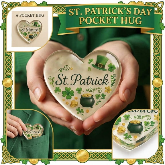 St. Patrick's Day Decorations,Shamrocks Decorations for Home Table Desk Mantle Shelf Decor Happy St. Patrick's Day Gifts for Women Men 4 x 4 inch