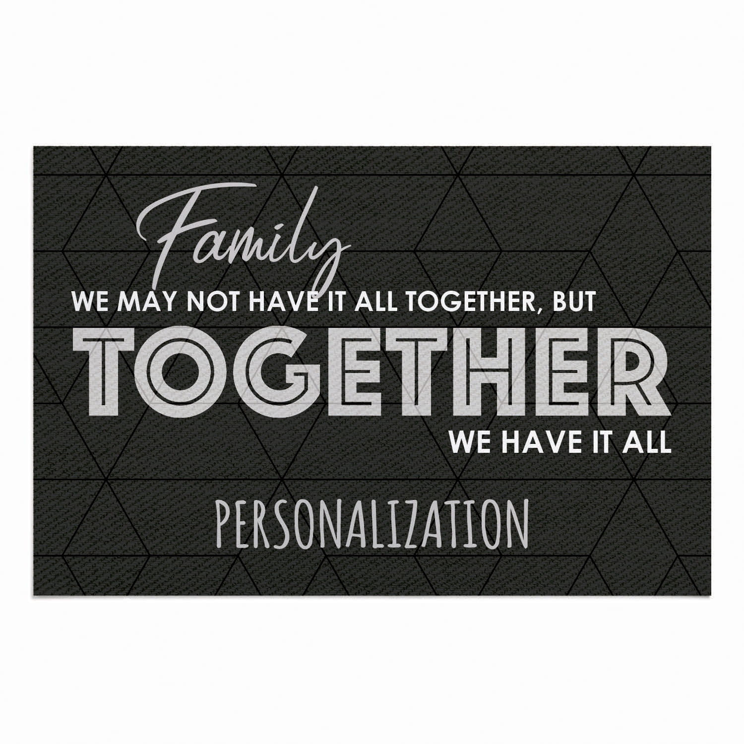 Personalized Planet 27x18 We May Not Have it All Together But Together We Have It All Doormat with Custom Family Name Printed on Rectangular 1/8” Thick Non Slip Mat for Kitchen Hallway Deck or Porch