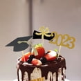 thumbnail image 4 of opvise 24Pcs Cake Decorations Handmade Attractive Glitter Bright-colored Paper 2023 Graduation Cupcake Toppers Red, 4 of 7