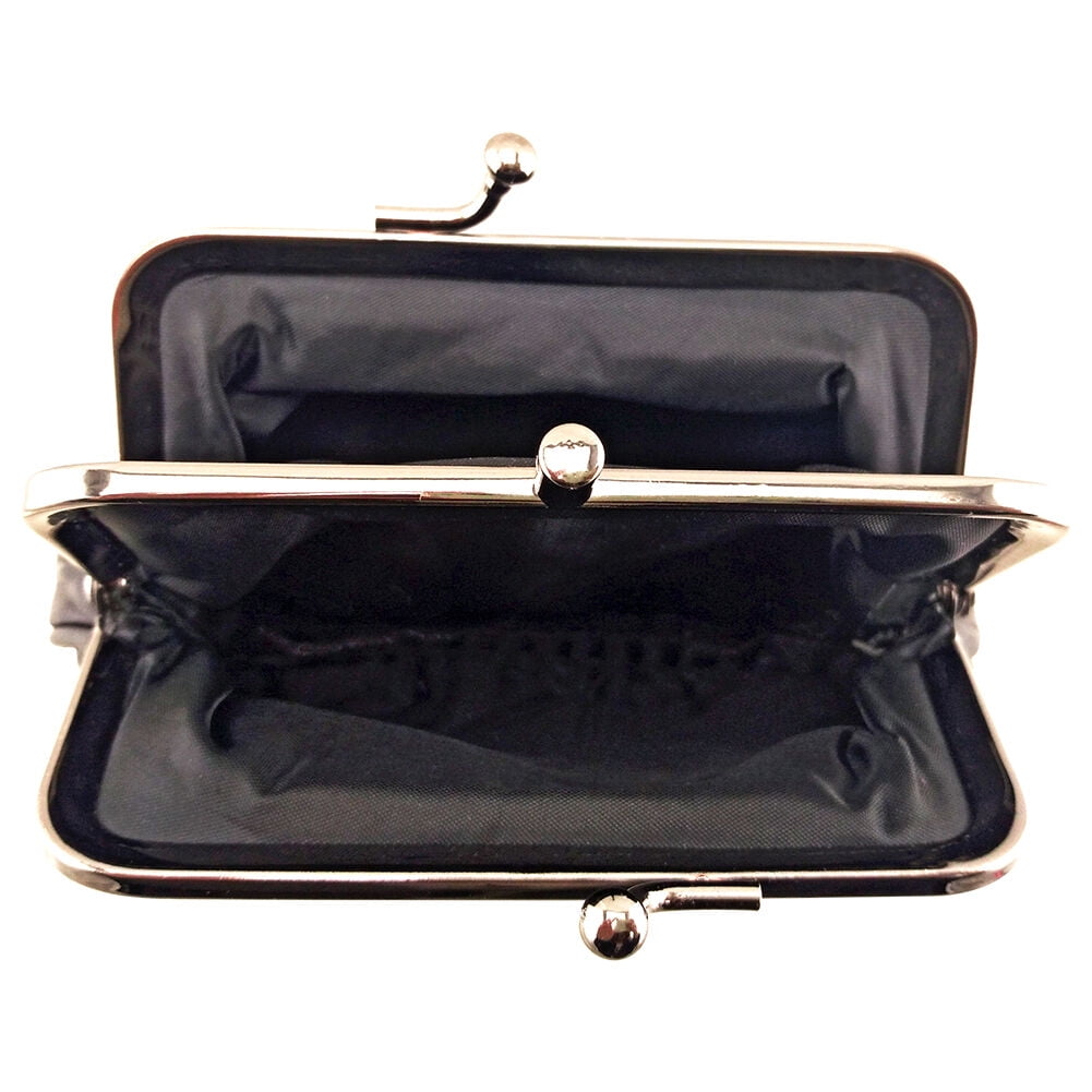 Genuine Leather Change Purse with Zipper Bottom Compartment Y062 