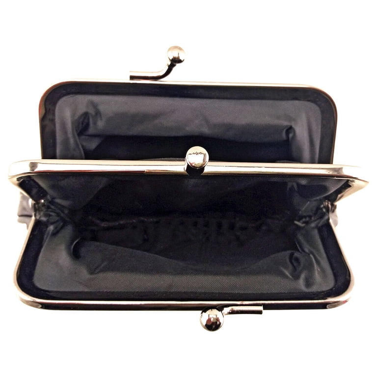 Genuine Leather Change Purse with Zipper Bottom Compartment Y062