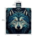 thumbnail image 2 of Wolf Canvas Beach Blanket - Extra Large Picnic Mat for Outdoor Family Gatherings, Beach Trips, and Camping - Waterproof and Sand - Durable and Easy to Clean - 200x150cm, 2 of 6
