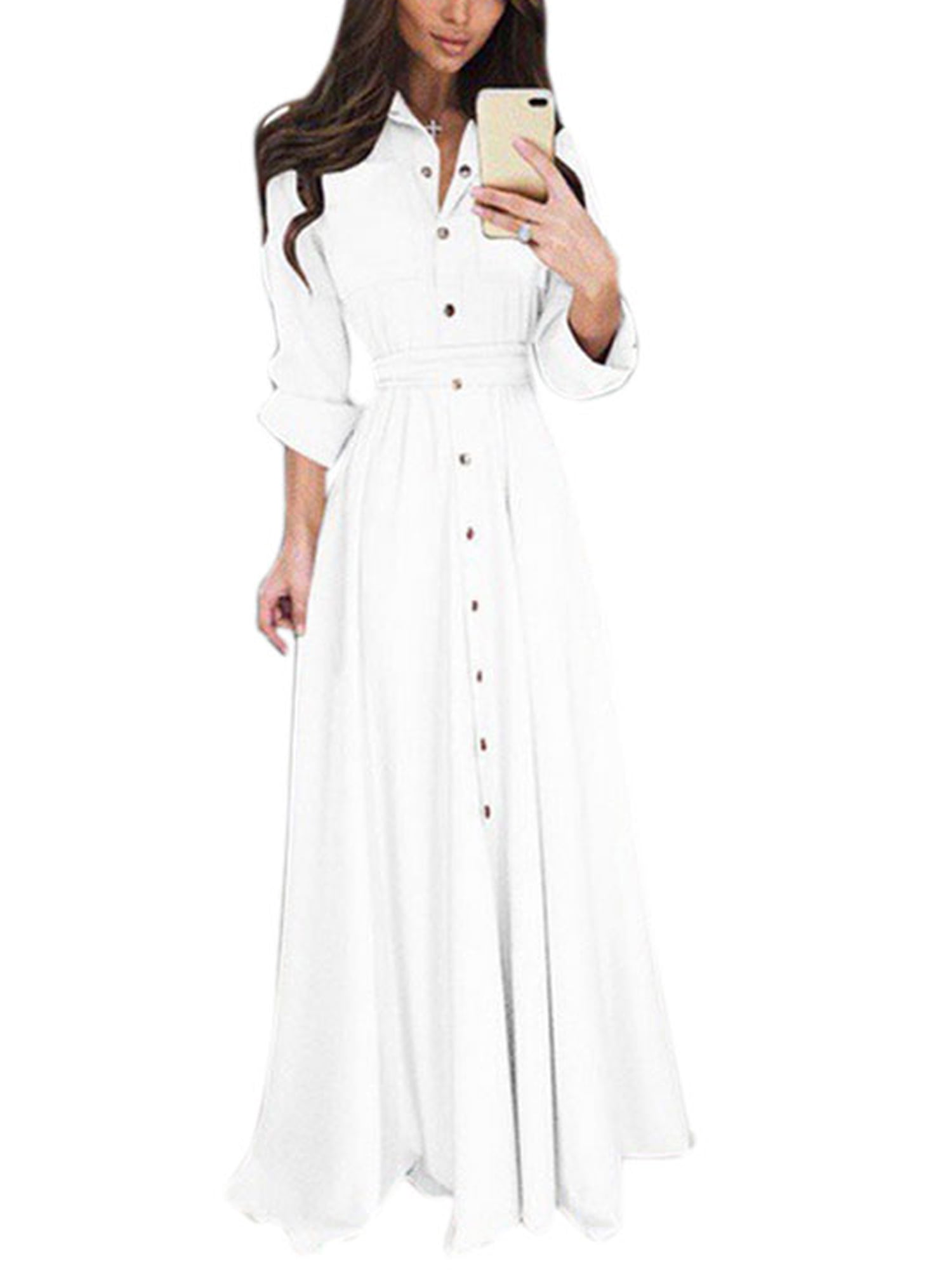 plus size button down maxi dress