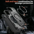 thumbnail image 2 of Rugged Phone Case for Apple iPhone 11, Military Grade Shockproof iPhone 11 Case with Ring Holder, Kickstand, TPU & PC Shell MagSafe Compatible iPhone 11 Cover, Black, 2 of 5