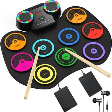 Udreamer Portable Electric Drum Set, 9-Pad Portable Electronic Drum Pad for Beginner,ChristmasBirthday Gift