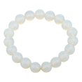 thumbnail image 4 of 10mm Women White Opal Crystal Round Beaded Stretch Bangle Charm Bracelet, 4 of 6