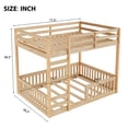 thumbnail image 2 of Harper & Bright Designs Full over Full Wooden Bunk Bed with Ladder and Guardrails, Low Floor Full Size Bunk Beds with Slats Support, Natural, 2 of 12