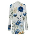 thumbnail image 3 of Uootdi Women's Floral Print Cardigan Duster Long Open Front Kimono Jacket Lightweight Boho Beach Cover Up Casual Spring Summer Trendy Outerwear White Women Top, 3 of 6