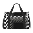 thumbnail image 1 of Disketp 3d Black and White Checkerboard Tunnel Bolsa de Viaje Tipo Duffle, Bolso de Mano para Fin de Semana para Mujer, Bolsa de Gimnasio Ligera para Hombre, Esencial para Viajes, 1 of 7