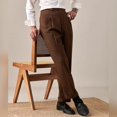 thumbnail image 3 of Vintage Men's Cotton Casual Pants Relaxed Fit Trousers  Dress Pants, 3 of 6