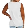 thumbnail image 5 of WTXUE Tank Tops Sleeveless, Scoop Neck Summer Women Floral Button Plus Size Tank Loose Vest T Shirts Tunics Tee Solid Casual Tops for Women'S Plus White XXL, 5 of 7