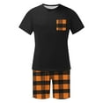 thumbnail image 5 of ZhiZhuang Mens Big & Tall Pajamas Sets Plus Size,Men Modal Plaid Pajamas Set Comfy Sleepwear Short Sleeve Pjs Set Soft 2 Piece Lounge Set Cozy Nightwear, 5 of 6