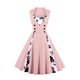 thumbnail image 1 of Vestido de fiesta de graduación con cuello en V de noche sin mangas con estampado retro para mujer Fridja  hjkh5469, 1 of 3