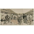 thumbnail image 2 of Toyokuni Utagawa 18x11 Gold Ornate Wood Frame and Double Matted Museum Art Print Titled - Courtesans Promenading on the Nakanocho (C. 1790), 2 of 4