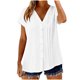 thumbnail image 5 of Camisetas de Manga Corta Extra Larga para las Mujeres con Cuello en V Botón Placa con Cuello Blusa de Túnica, Camisa de Manga Larga Azul Claro Mujeres, 5 of 8